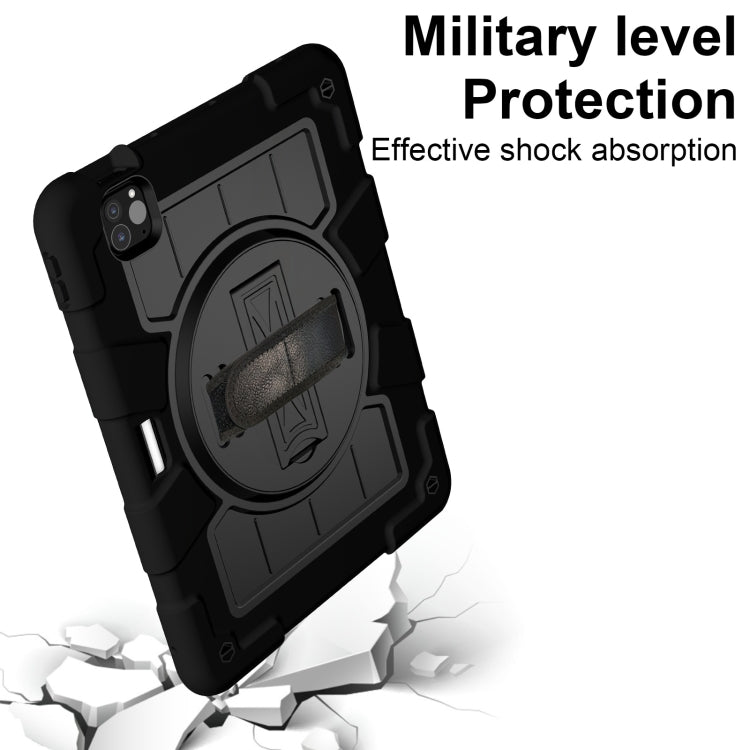 For iPad Pro 11 2025 / 2024 Silicone Hybrid PC Shockproof Tablet Case with Shoulder Strap