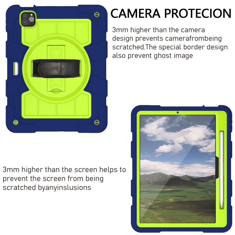 For iPad Pro 11 2025 / 2024 Silicone Hybrid PC Shockproof Tablet Case with Shoulder Strap