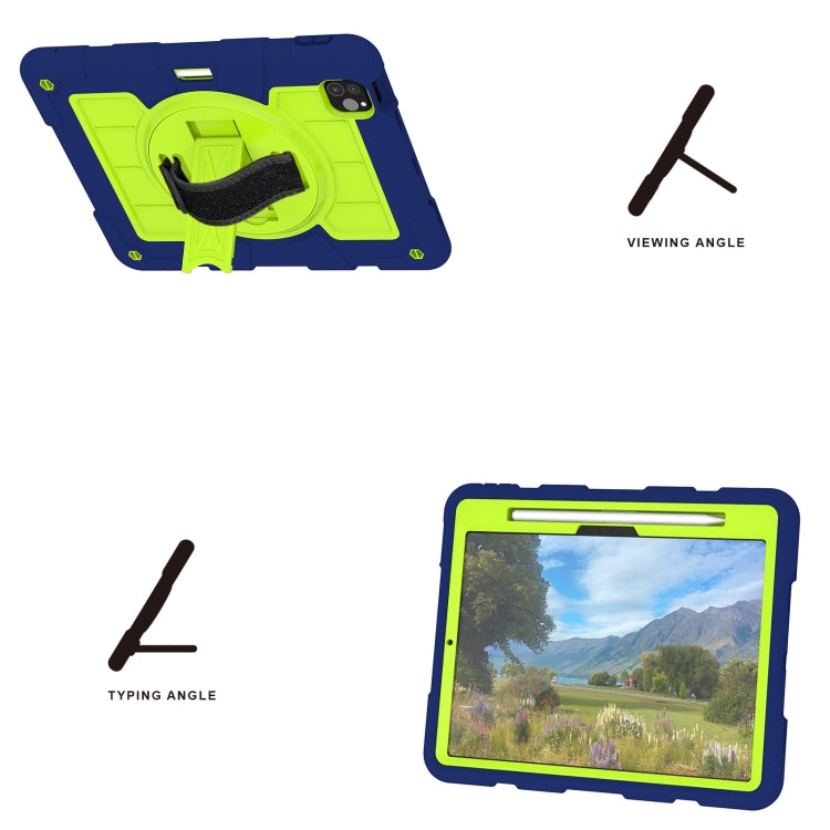 For iPad Pro 11 2025 / 2024 Silicone Hybrid PC Shockproof Tablet Case with Shoulder Strap