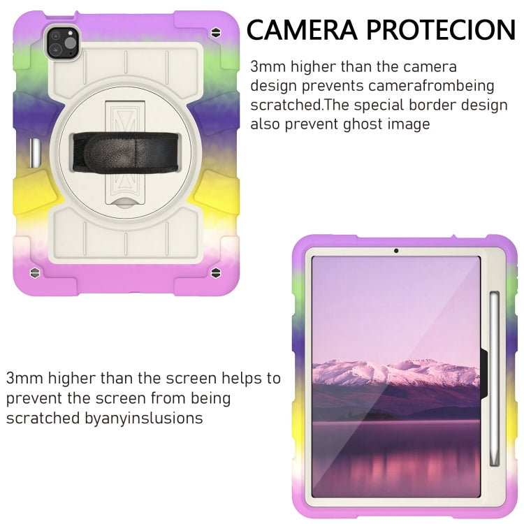For iPad Pro 11 2025 / 2024 Silicone Hybrid PC Shockproof Tablet Case with Shoulder Strap