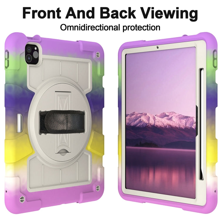For iPad Pro 11 2025 / 2024 Silicone Hybrid PC Shockproof Tablet Case with Shoulder Strap