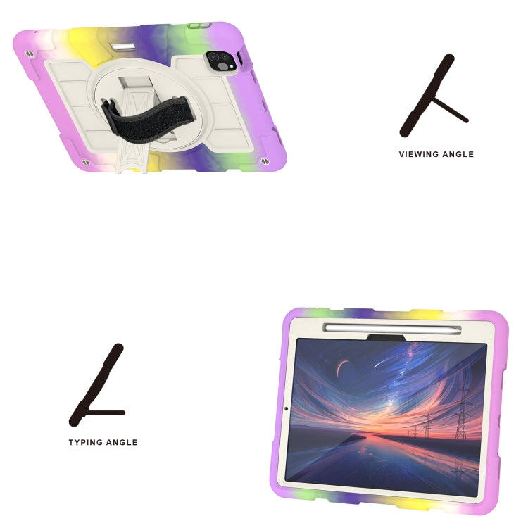 For iPad Pro 11 2025 / 2024 Silicone Hybrid PC Shockproof Tablet Case with Shoulder Strap