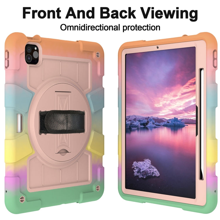 For iPad Pro 11 2025 / 2024 Silicone Hybrid PC Shockproof Tablet Case with Shoulder Strap