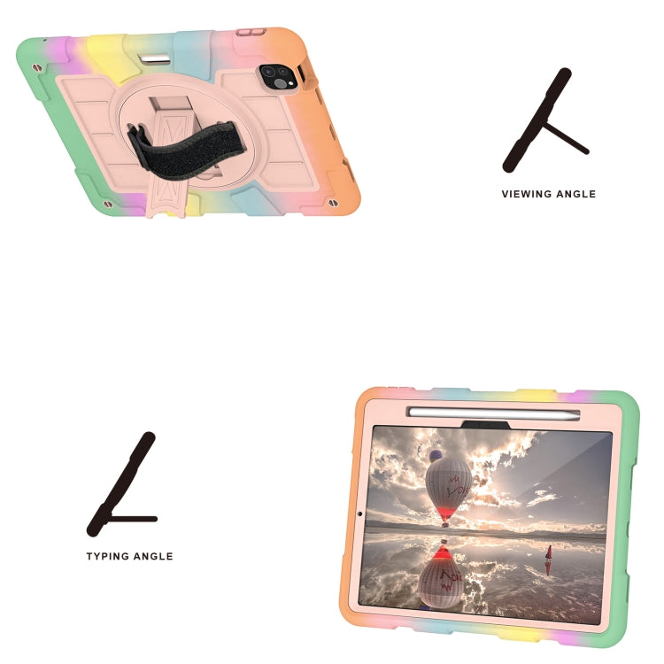 For iPad Pro 11 2025 / 2024 Silicone Hybrid PC Shockproof Tablet Case with Shoulder Strap