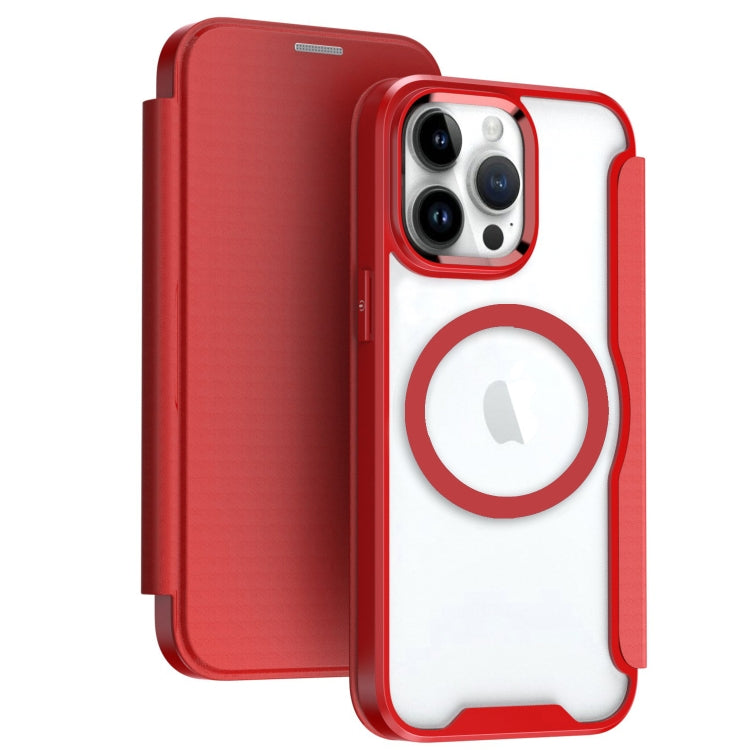 For iPhone 16 Pro RFID Blocking Adsorption Flip MagSafe Leather Phone Case