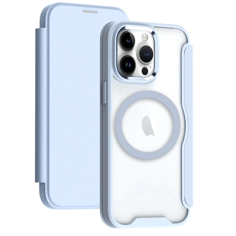 For iPhone 16 Pro Max RFID Blocking Adsorption Flip MagSafe Leather Phone Case