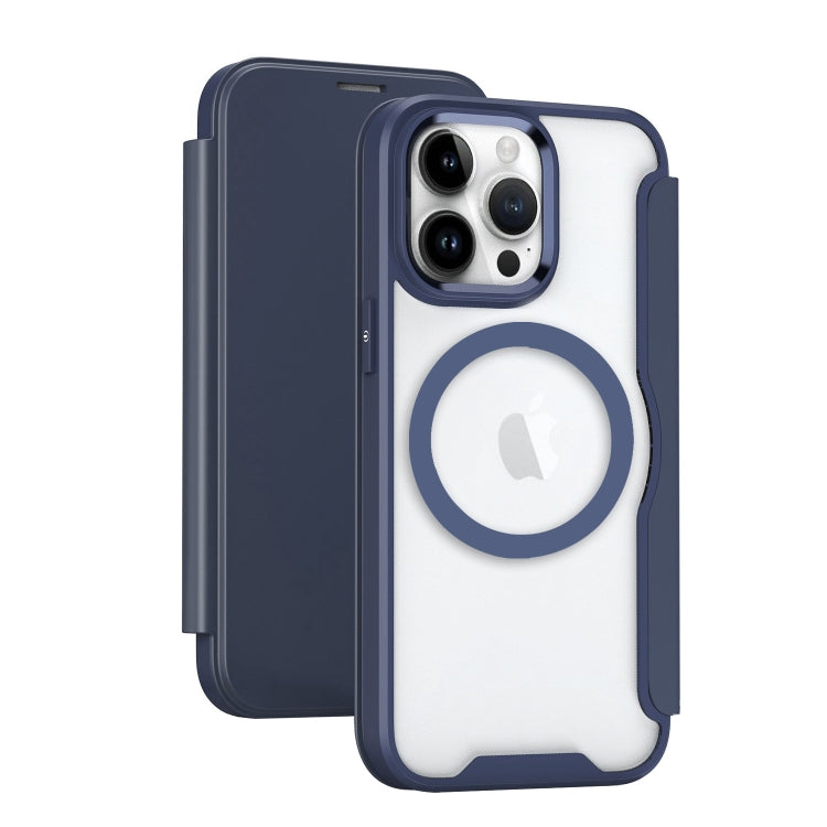 For iPhone 16 Pro Max RFID Blocking Adsorption Flip MagSafe Leather Phone Case