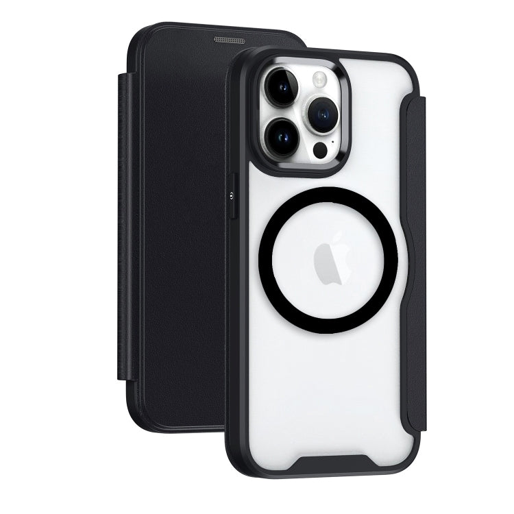 For iPhone 16 Pro Max RFID Blocking Adsorption Flip MagSafe Leather Phone Case
