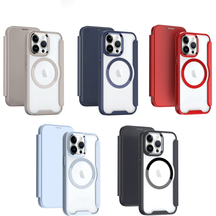 For iPhone 16 Pro Max RFID Blocking Adsorption Flip MagSafe Leather Phone Case