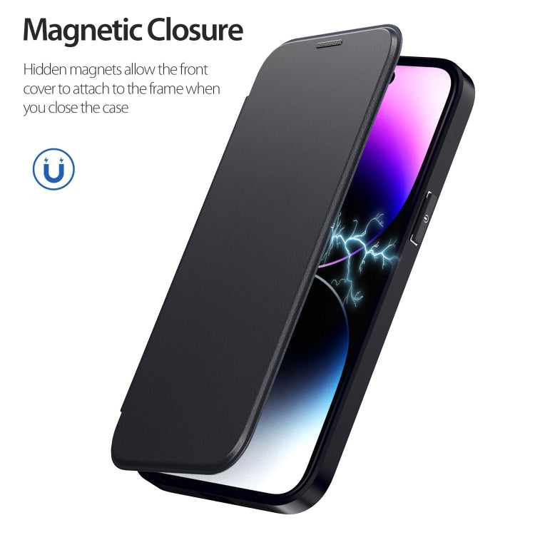For iPhone 16 Pro Max RFID Blocking Adsorption Flip MagSafe Leather Phone Case
