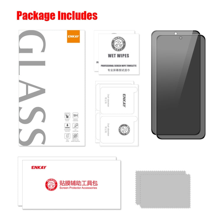For Samsung Galaxy S23 5G 2pcs ENKAY Hat-Prince 28 Degree Anti-peeping Privacy Tempered Glass Film