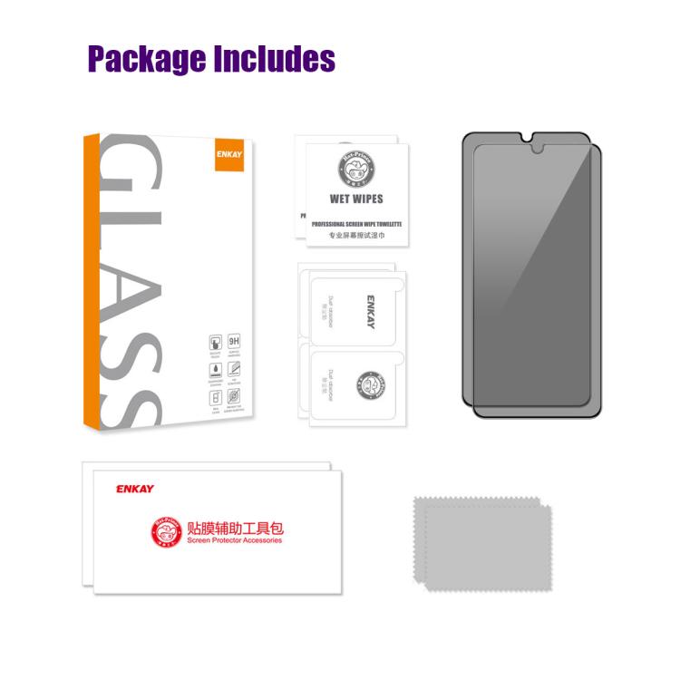 For Samsung Galaxy A07 4G 2pcs ENKAY Hat-Prince 28 Degree Anti-peeping Privacy Tempered Glass Film