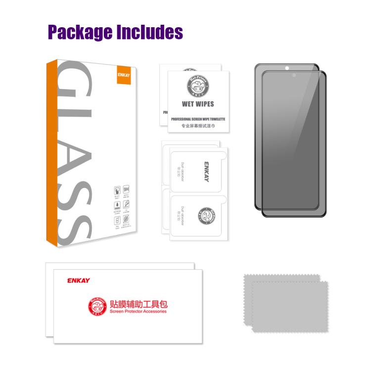 For Samsung Galaxy A27 5G 2pcs ENKAY Hat-Prince 28 Degree Anti-peeping Privacy Tempered Glass Film