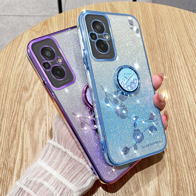 For Xiaomi Redmi 11 Prime 4G Gradient Glitter Immortal Flower Ring All-inclusive Phone Case