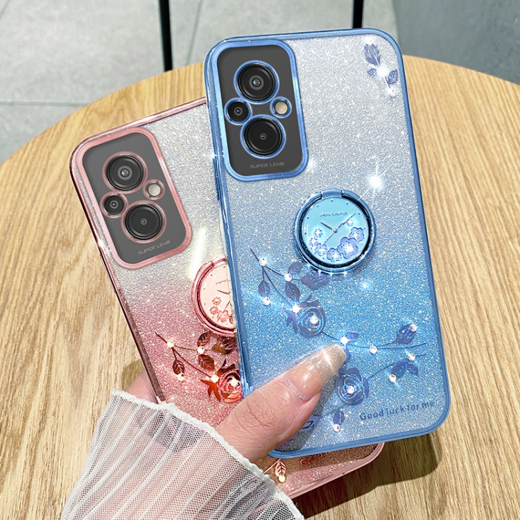 For Xiaomi Redmi 11 Prime 4G Gradient Glitter Immortal Flower Ring All-inclusive Phone Case