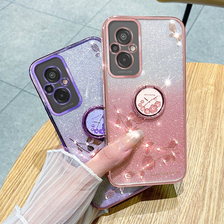 For Xiaomi Redmi 11 Prime 4G Gradient Glitter Immortal Flower Ring All-inclusive Phone Case