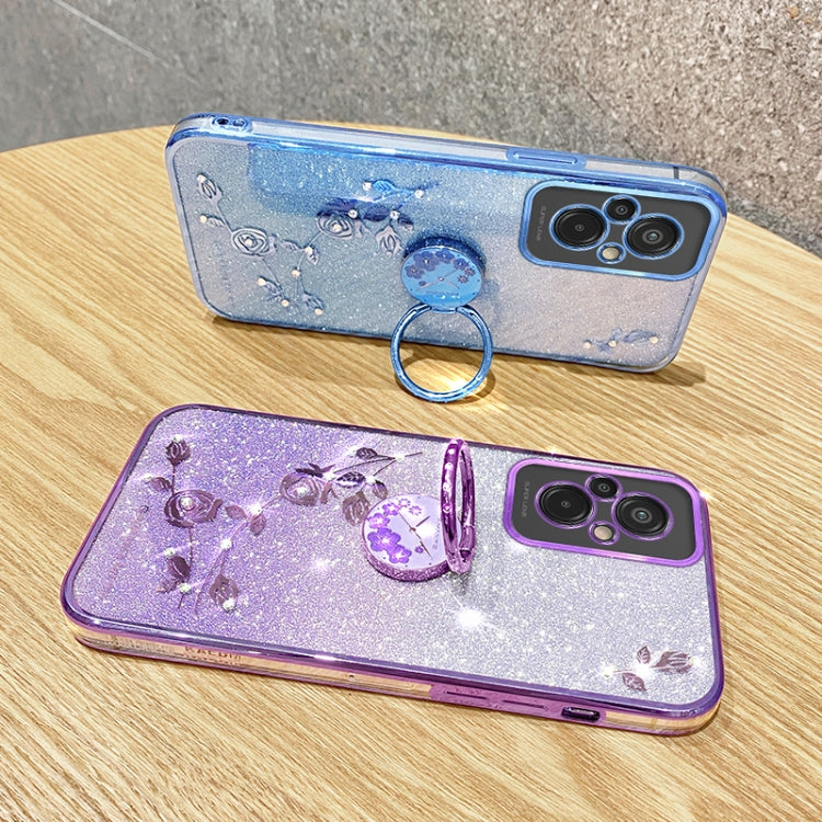 For Xiaomi Redmi 11 Prime 4G Gradient Glitter Immortal Flower Ring All-inclusive Phone Case