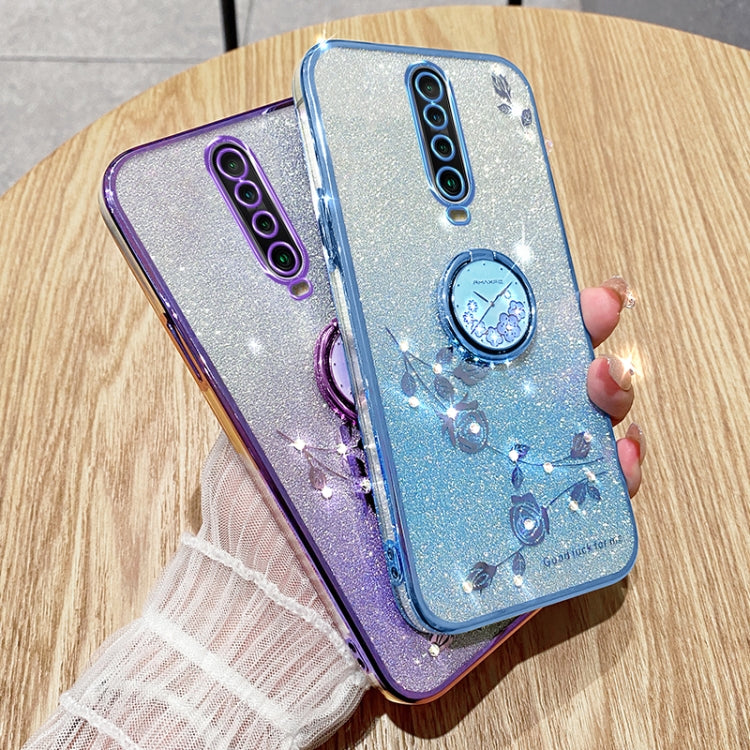 For Xiaomi Redmi K30 Gradient Glitter Immortal Flower Ring All-inclusive Phone Case