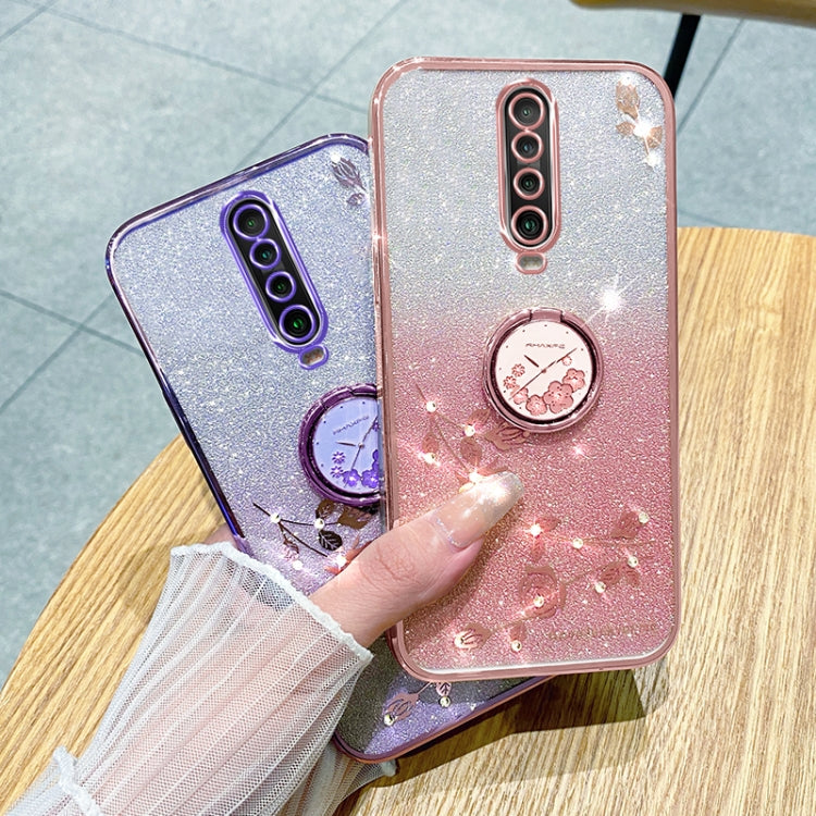 For Xiaomi Redmi K30 Gradient Glitter Immortal Flower Ring All-inclusive Phone Case