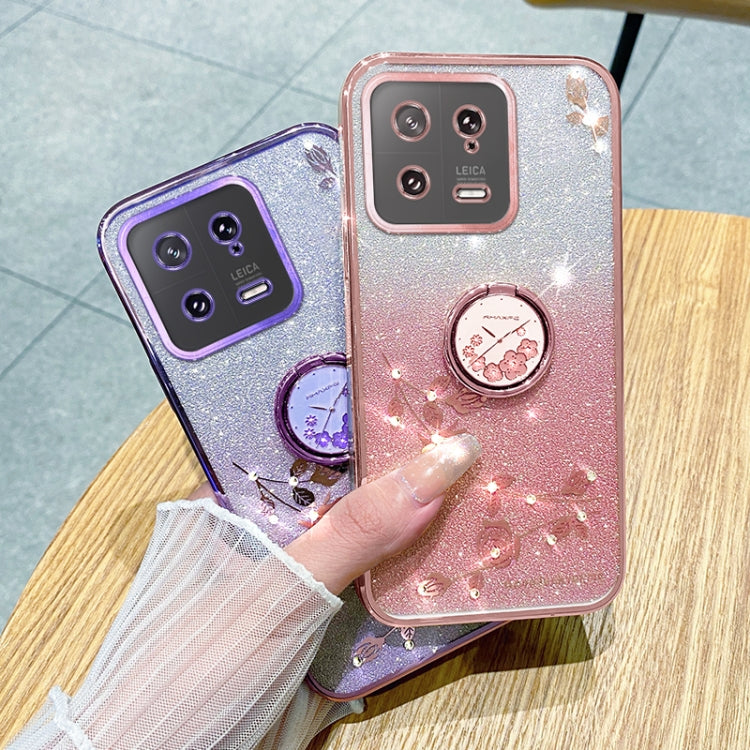 For Xiaomi 13 Gradient Glitter Immortal Flower Ring All-inclusive Phone Case