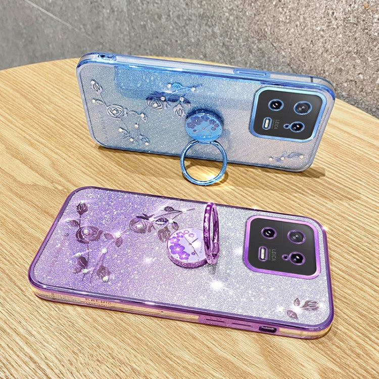 For Xiaomi 13 Gradient Glitter Immortal Flower Ring All-inclusive Phone Case