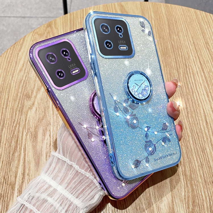 For Xiaomi 13 Gradient Glitter Immortal Flower Ring All-inclusive Phone Case