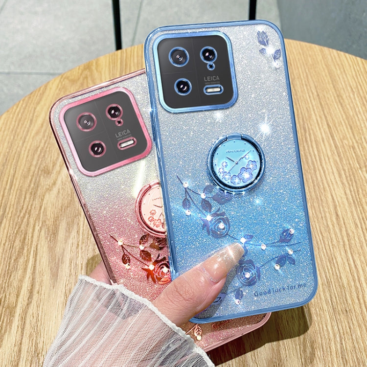 For Xiaomi 13 Gradient Glitter Immortal Flower Ring All-inclusive Phone Case