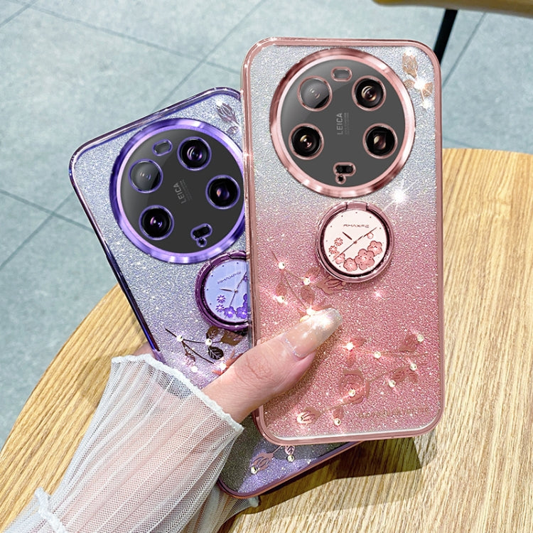 For Xiaomi 13 Ultra Gradient Glitter Immortal Flower Ring All-inclusive Phone Case