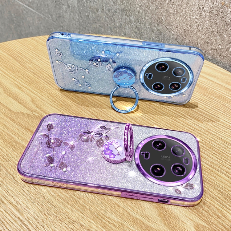 For Xiaomi 13 Ultra Gradient Glitter Immortal Flower Ring All-inclusive Phone Case