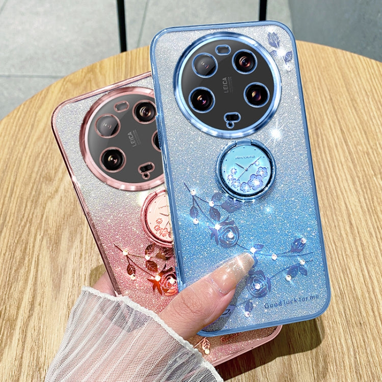 For Xiaomi 13 Ultra Gradient Glitter Immortal Flower Ring All-inclusive Phone Case