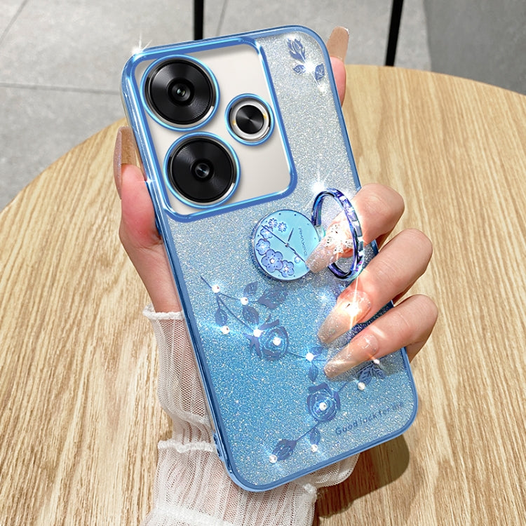 For Xiaomi Redmi Turbo 3 Gradient Glitter Immortal Flower Ring All-inclusive Phone Case