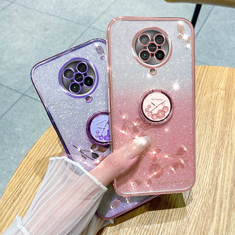 For Xiaomi Redmi K30 Pro Gradient Glitter Immortal Flower Ring All-inclusive Phone Case