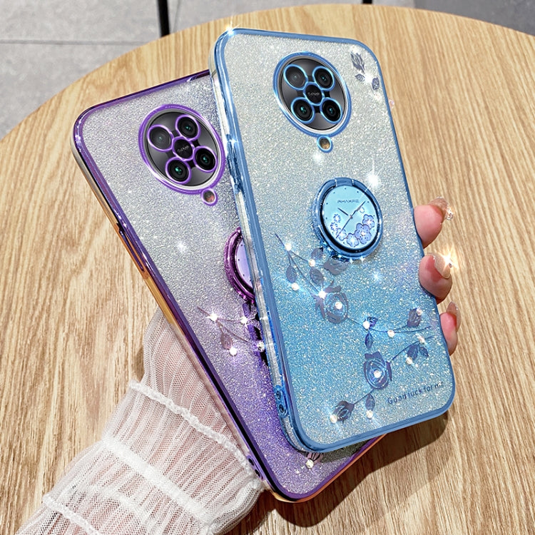 For Xiaomi Redmi K30 Pro Gradient Glitter Immortal Flower Ring All-inclusive Phone Case