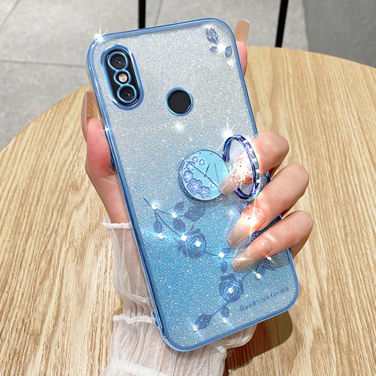 For Xiaomi Mi 8 Gradient Glitter Immortal Flower Ring All-inclusive Phone Case