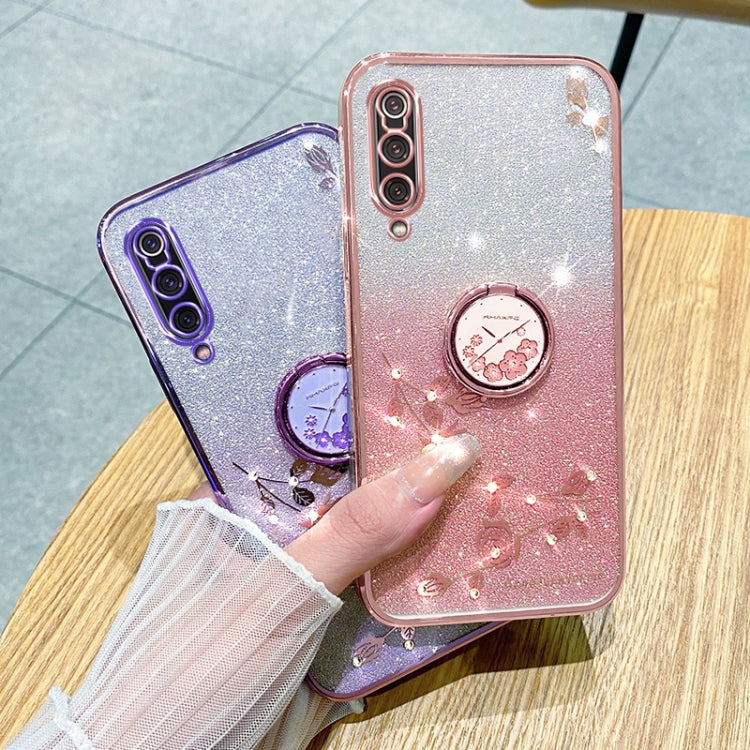 For Xiaomi Mi 9 Gradient Glitter Immortal Flower Ring All-inclusive Phone Case