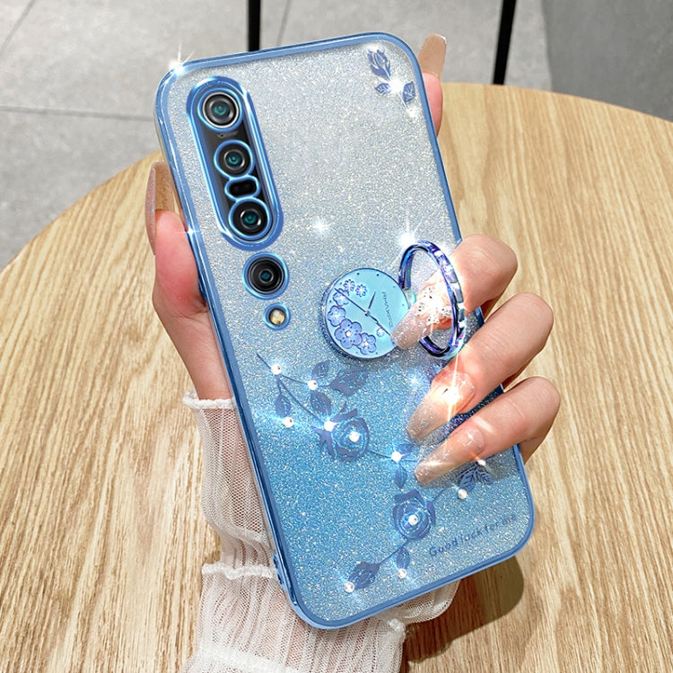 For Xiaomi Mi 10 Pro Gradient Glitter Immortal Flower Ring All-inclusive Phone Case