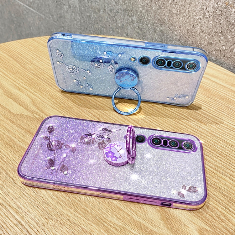 For Xiaomi Mi 10 Pro Gradient Glitter Immortal Flower Ring All-inclusive Phone Case