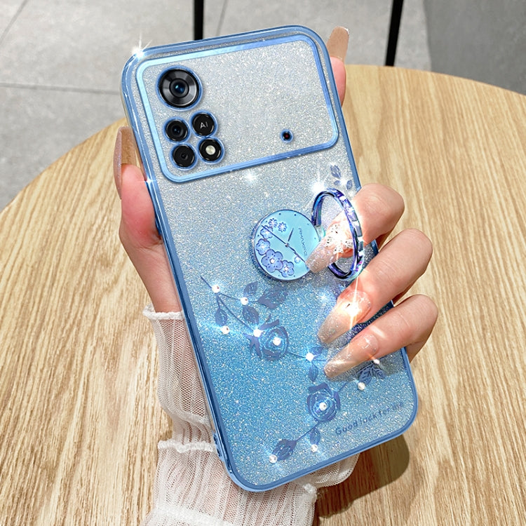 For Xiaomi Poco X4 Pro 5G Gradient Glitter Immortal Flower Ring All-inclusive Phone Case