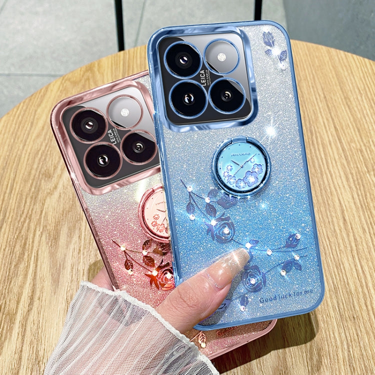 For Xiaomi Redmi 14C 4G Gradient Glitter Immortal Flower Ring All-inclusive Phone Case