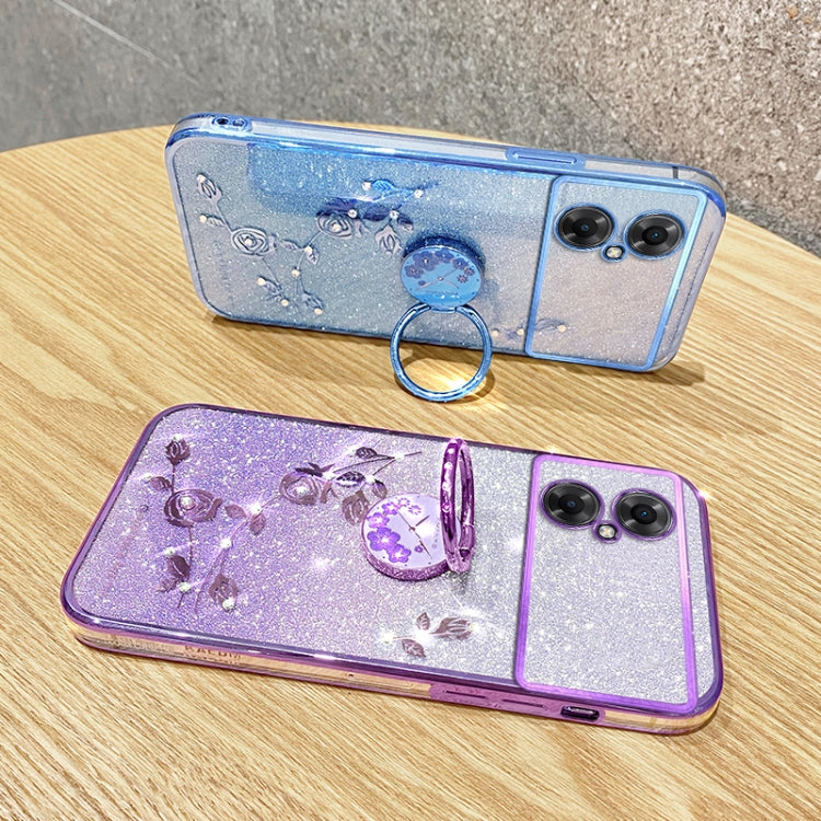 For Xiaomi Poco M5 5G Gradient Glitter Immortal Flower Ring All-inclusive Phone Case