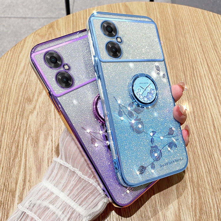 For Xiaomi Poco M5 5G Gradient Glitter Immortal Flower Ring All-inclusive Phone Case