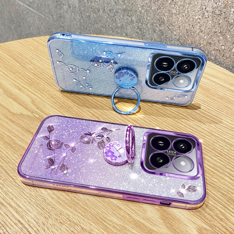 For Xiaomi 14T Gradient Glitter Immortal Flower Ring All-inclusive Phone Case