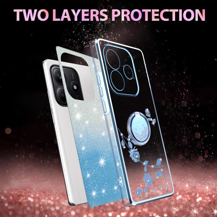 For Xiaomi Redmi Note 14 5G Gradient Glitter Immortal Flower Ring All-inclusive Phone Case