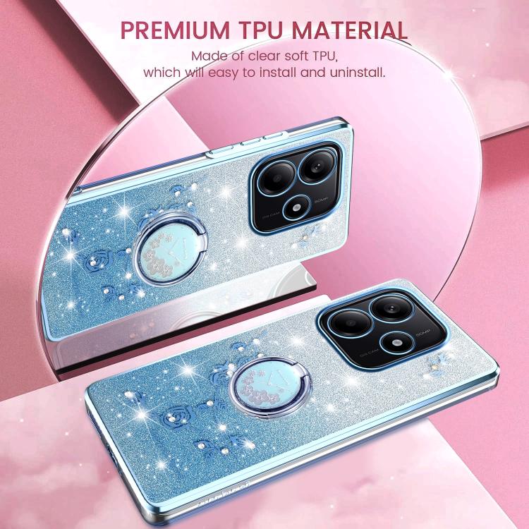 For Xiaomi Redmi Note 14 5G Gradient Glitter Immortal Flower Ring All-inclusive Phone Case