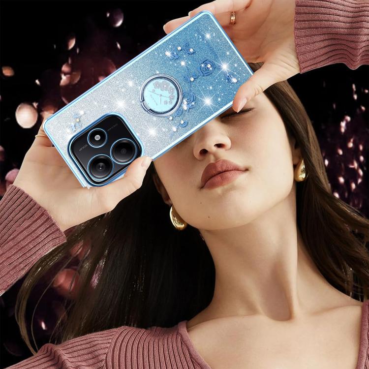 For Xiaomi Redmi Note 14 5G Gradient Glitter Immortal Flower Ring All-inclusive Phone Case
