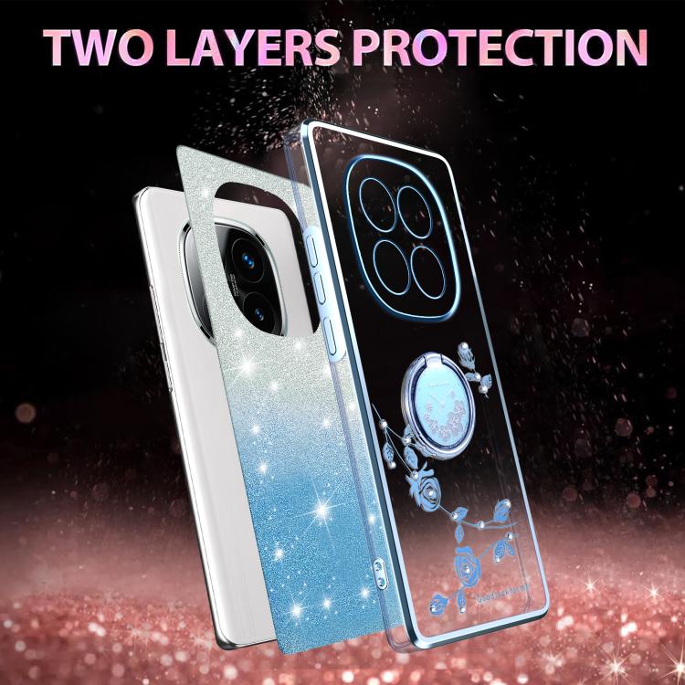 For Xiaomi Redmi Note 14 Pro+ 5G Gradient Glitter Immortal Flower Ring All-inclusive Phone Case