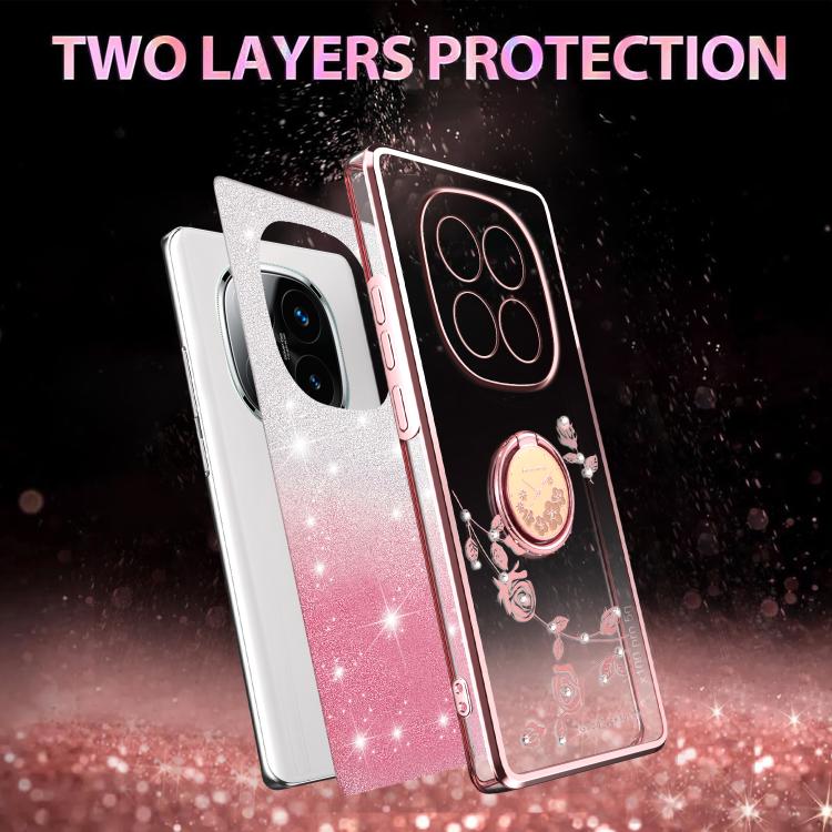 For Xiaomi Redmi Note 14 Pro+ 5G Gradient Glitter Immortal Flower Ring All-inclusive Phone Case