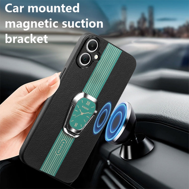 For Samsung Galaxy A06 Magnetic Litchi Leather Back Phone Case with Holder