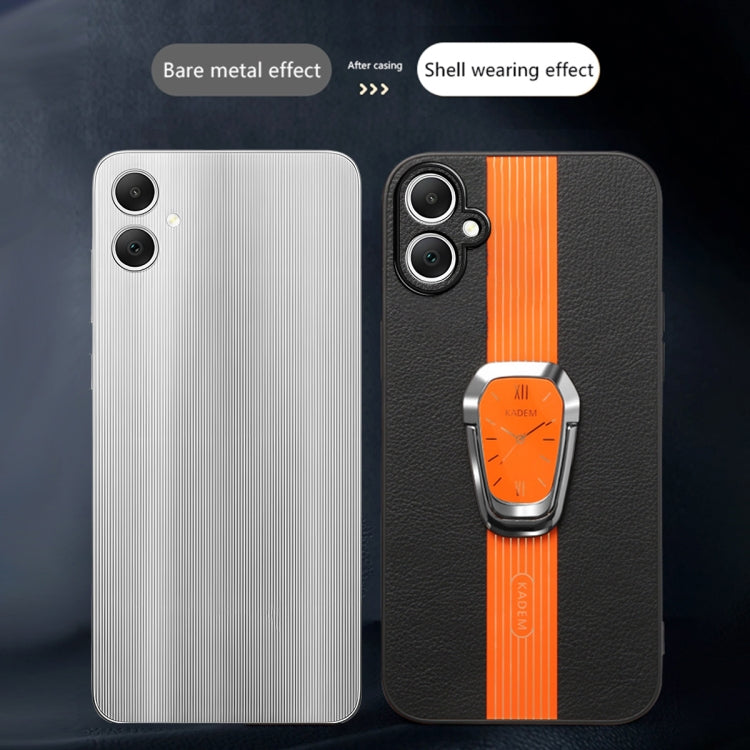 For Samsung Galaxy A06 Magnetic Litchi Leather Back Phone Case with Holder