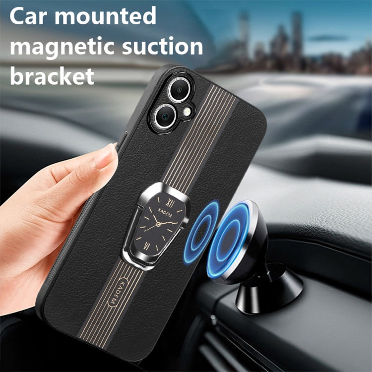 For Samsung Galaxy A06 Magnetic Litchi Leather Back Phone Case with Holder